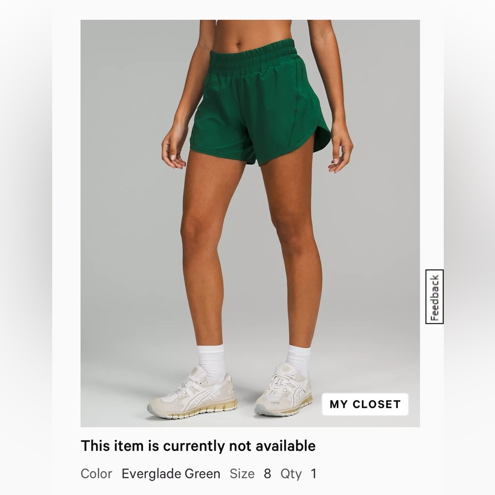 Lululemon Speed Up Short Everglade Green Size 8